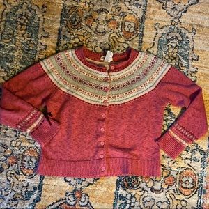 Vintage 1990s VTG FairIsle Spring Cardigan Boxy Cut by Tiara